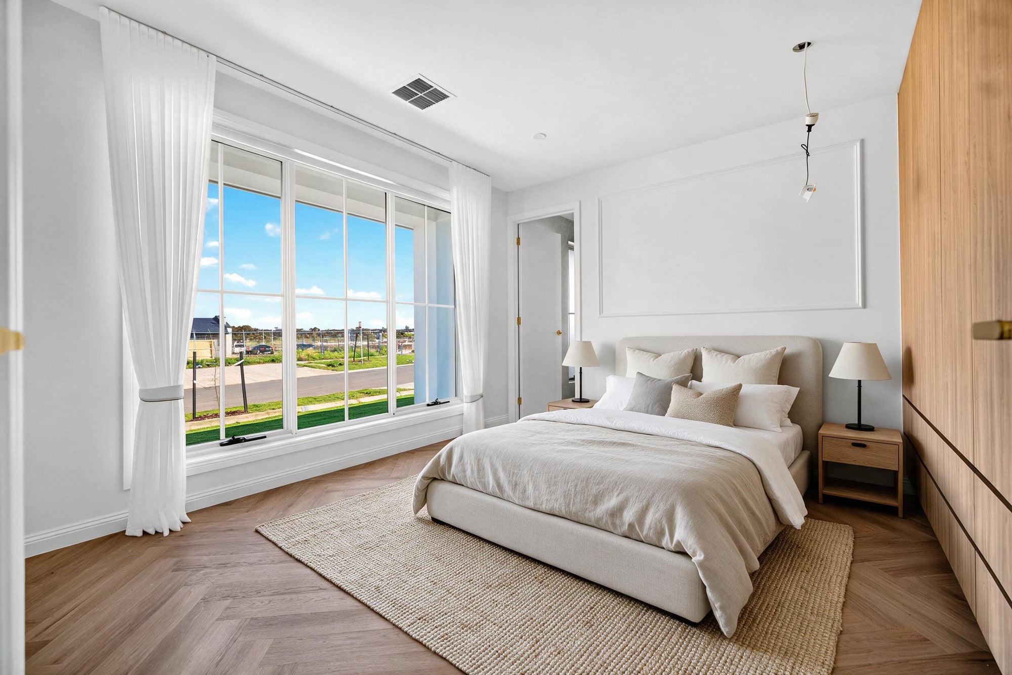 Main bedroom, before and after virtual staging