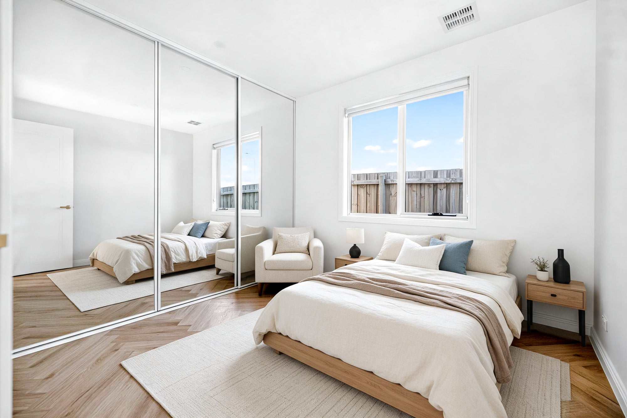 Second bedroom, before and after virtual staging